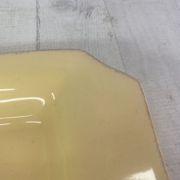 Taste of Home Entertaining Yellow Brown Edge Large Rim Ceramic Serving Tray - Picture 14 of 16